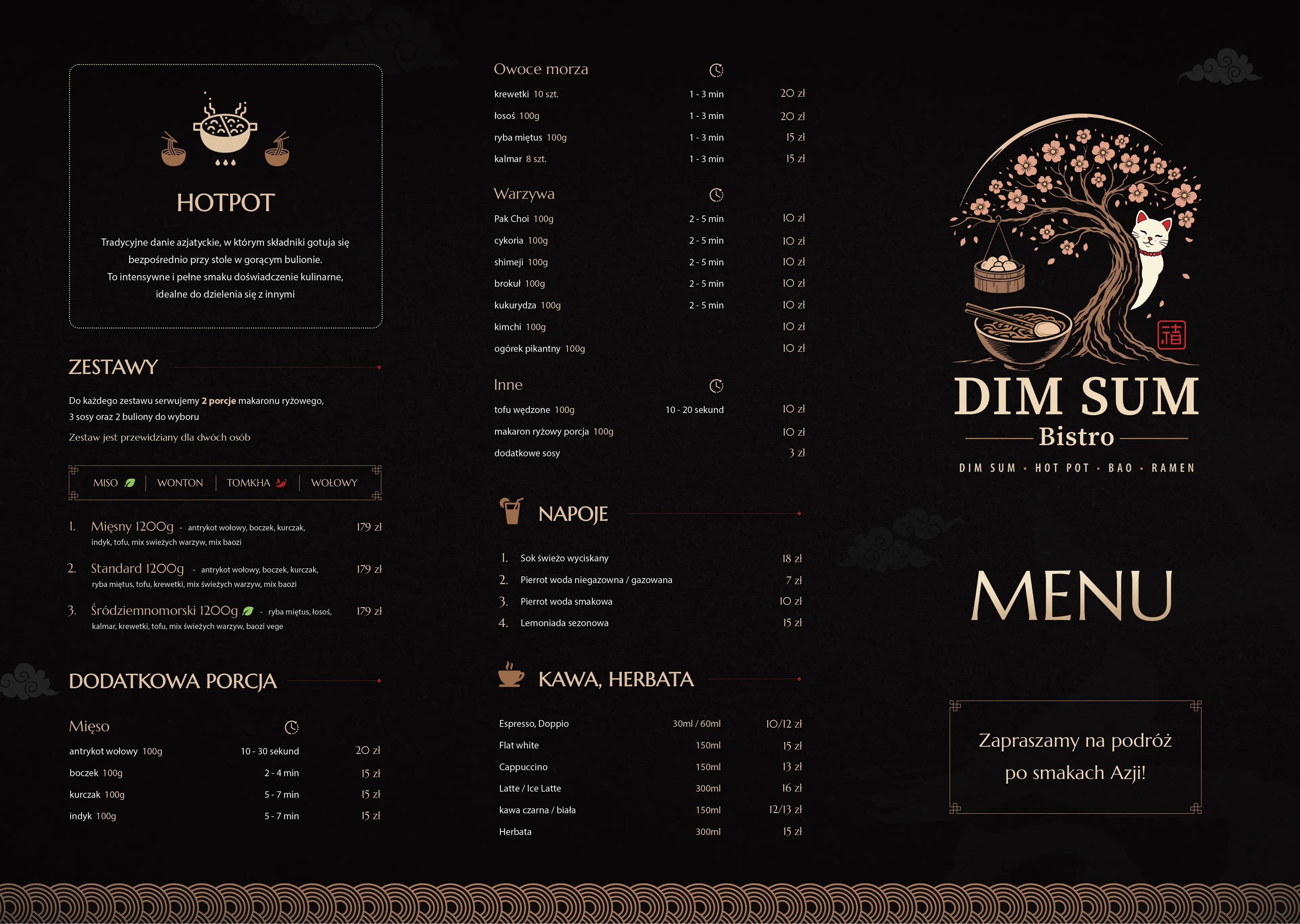 Karta menu restauracji Dim Sum – strona 2.